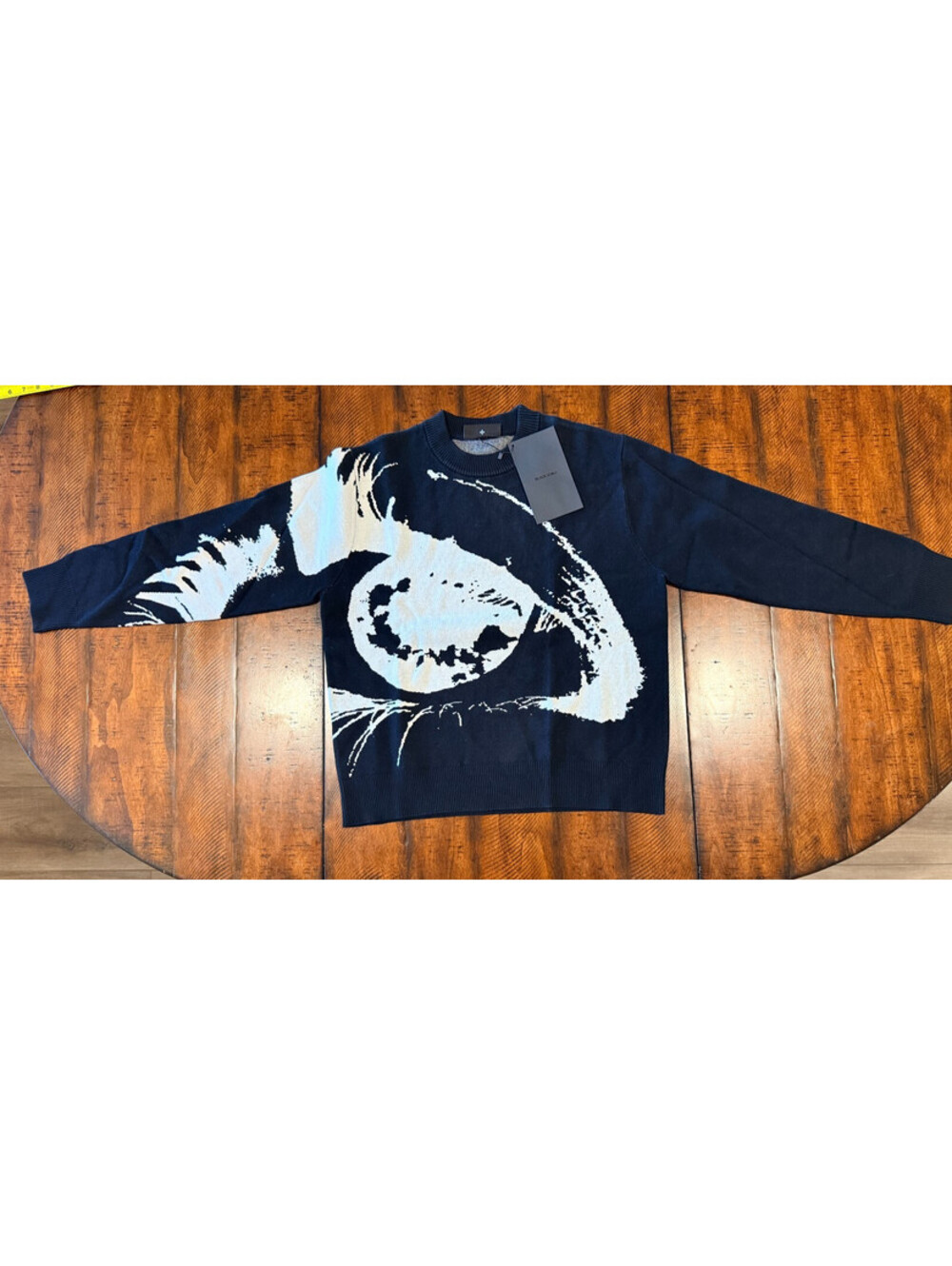Black Scale Out of Sight Jacquard Sweater Black Men's Medium NWT Cotton